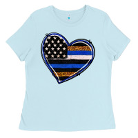 Baby Blue police heart Ladies Tee - RanaPortraitStore