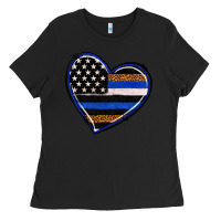 Black police heart Ladies Tee - RanaPortraitStore