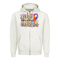Oatmeal Heather lynch syndrome warrior Zipper Hoodie - NancyCooperArtShop