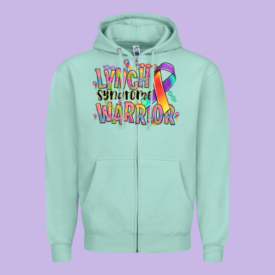 Lynch Syndrome Warrior Zipper Hoodie Designed By Nancycooperartshop