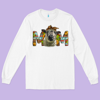 Western Hampshire Sheep Mom Long Sleeve Tee Designed By Lillyallendesigns