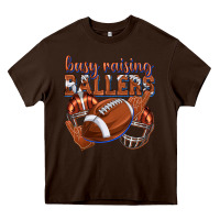 Chocolate Brown busy raising ballers football Heavy Core Tee - texasbilliewilder