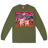 Army Green be mine valentine's day pigs Long Sleeve Tee - Jasminsmagicworld