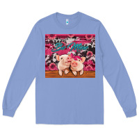 Colony Blue be mine valentine's day pigs Long Sleeve Tee - Jasminsmagicworld