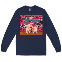 Navy be mine valentine's day pigs Long Sleeve Tee - Jasminsmagicworld
