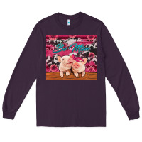 Plum be mine valentine's day pigs Long Sleeve Tee - Jasminsmagicworld