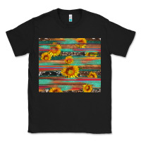 Black sunflower serape wood and cowhide Classic Tee - Artiststas