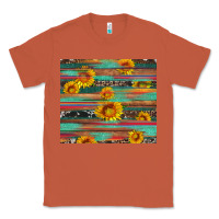 Copper sunflower serape wood and cowhide Classic Tee - Artiststas