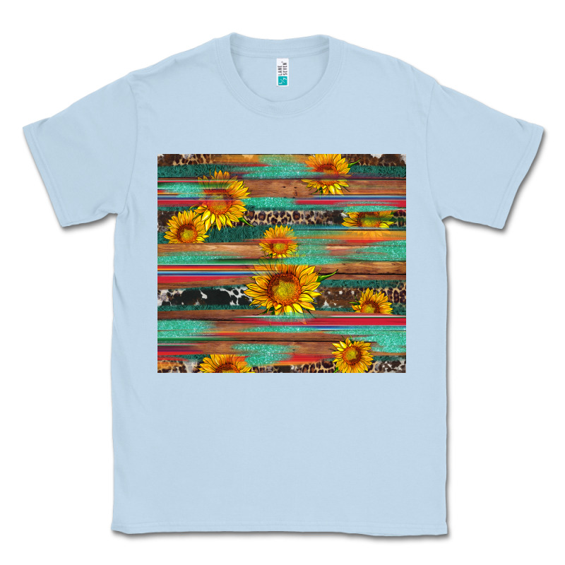 Sunflower Serape Wood And Cowhide Classic Tee by Artiststas | Teevron