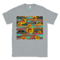 Heather Grey sunflower serape wood and cowhide Classic Tee - Artiststas