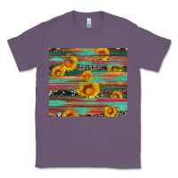 Lavender sunflower serape wood and cowhide Classic Tee - Artiststas