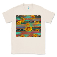 Natural sunflower serape wood and cowhide Classic Tee - Artiststas