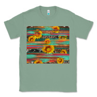 Sage sunflower serape wood and cowhide Classic Tee - Artiststas