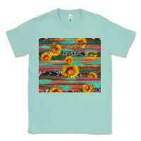 Seafoam sunflower serape wood and cowhide Classic Tee - Artiststas