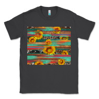 Smoke sunflower serape wood and cowhide Classic Tee - Artiststas