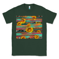 Sports Green sunflower serape wood and cowhide Classic Tee - Artiststas