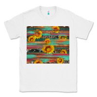 White sunflower serape wood and cowhide Classic Tee - Artiststas