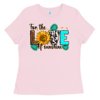Bubblegum Pink for the love of sunshine Ladies Tee - RanaPortraitStore