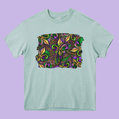 Heavy Core Tee Mardi Gras Fleur De Lis