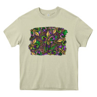 Mossy Mardi Gras Fleur De Lis Heavy Core Tee - RanaPortraitStore