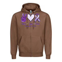 Chestnut Peace love cure Testicular Cancer Zipper Hoodie - NancyCooperArtShop