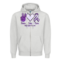 Dove Grey Peace love cure Testicular Cancer Zipper Hoodie - NancyCooperArtShop
