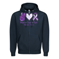 Navy Peace love cure Testicular Cancer Zipper Hoodie - NancyCooperArtShop