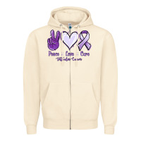 Sandshell Peace love cure Testicular Cancer Zipper Hoodie - NancyCooperArtShop