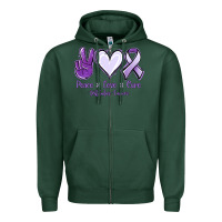 Sports Green Peace love cure Testicular Cancer Zipper Hoodie - NancyCooperArtShop