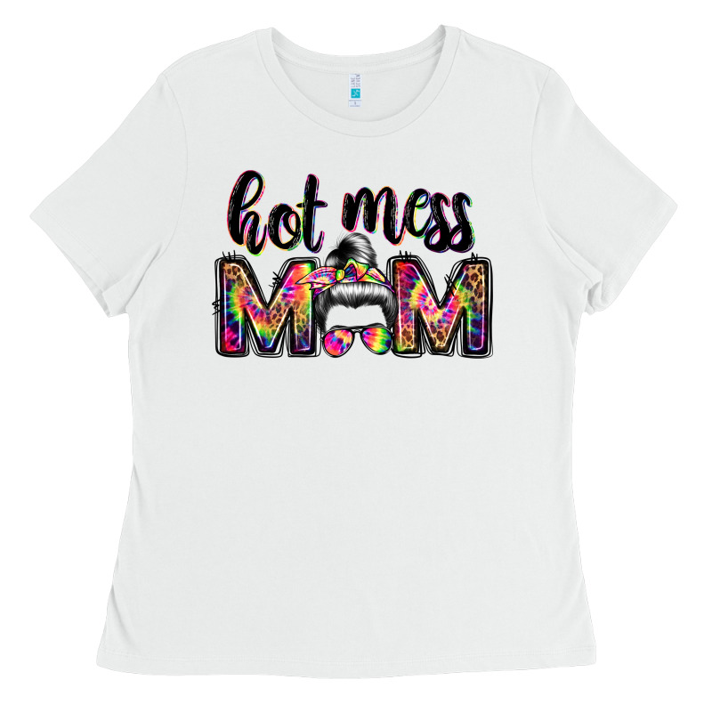 Hot Mess Mom Messy Bun Ladies Tee by JahusDesignShop | Teevron