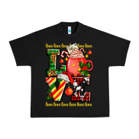 Black love with coffee cup and christmas lights Urban Heavy Tee - AdoDesignShop