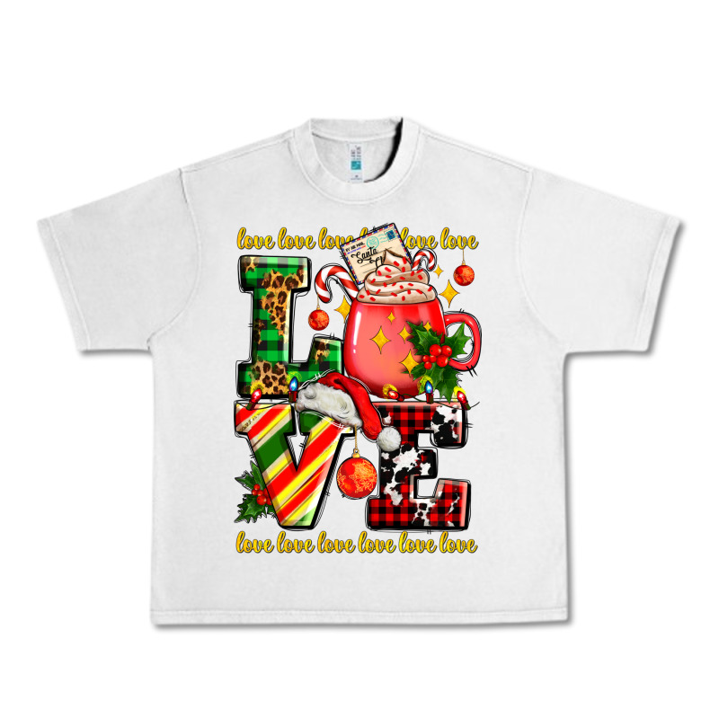 Love With Coffee Cup And Christmas Lights Urban Heavy Tee by AdoDesignShop | Teevron
