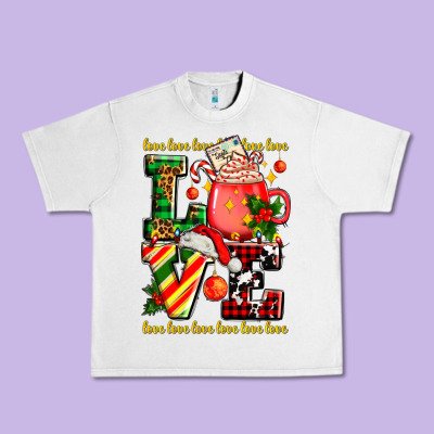 Love With Coffee Cup And Christmas Lights Urban Heavy Tee Designed By Adodesignshop