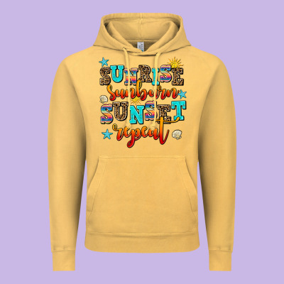 Sunrise Sunburn Sunset Repeat Vintage Hoodie Designed By Adodesignshop