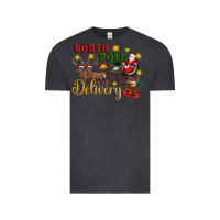 Vintage Black North Pole Delivery Santa Sleigh Vintage Tee - Artiststas