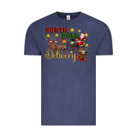 Vintage Denim North Pole Delivery Santa Sleigh Vintage Tee - Artiststas