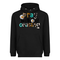 Black Pray Without Ceasing Heavyweight Hoodie - LillyAllenDesigns