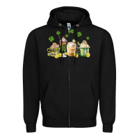 Black patricks day coffee Zipper Hoodie - MaliasSmallBusiness