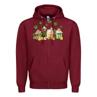 Burgundy patricks day coffee Zipper Hoodie - MaliasSmallBusiness