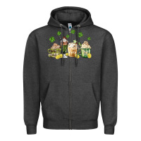 Charcoal Heather patricks day coffee Zipper Hoodie - MaliasSmallBusiness