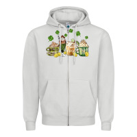 Dove Grey patricks day coffee Zipper Hoodie - MaliasSmallBusiness