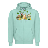 Seafoam patricks day coffee Zipper Hoodie - MaliasSmallBusiness