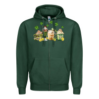 Sports Green patricks day coffee Zipper Hoodie - MaliasSmallBusiness
