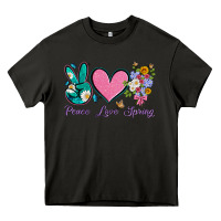 Asphalt peace love springwith flowers and butterfly Heavy Core Tee - Artiststas