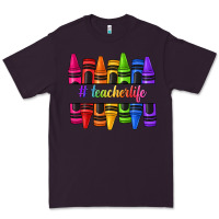 Plum teacher life crayons Premium Tee - texasbilliewilder