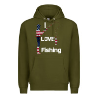 Army Green I love fishing Premium Hoodie - Bettercallsaul