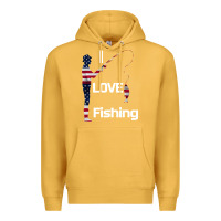 Mustard I love fishing Premium Hoodie - Bettercallsaul
