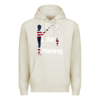 Oatmeal Heather I love fishing Premium Hoodie - Bettercallsaul