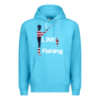 Ocean Blue I love fishing Premium Hoodie - Bettercallsaul