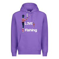 Purple I love fishing Premium Hoodie - Bettercallsaul
